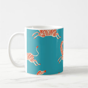 Neon Zebra: Retro farblos, nahtlos Kaffeetasse