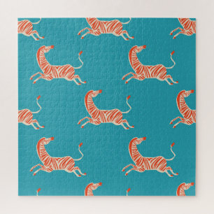 Neon Zebra: Retro farblos, nahtlos Puzzle