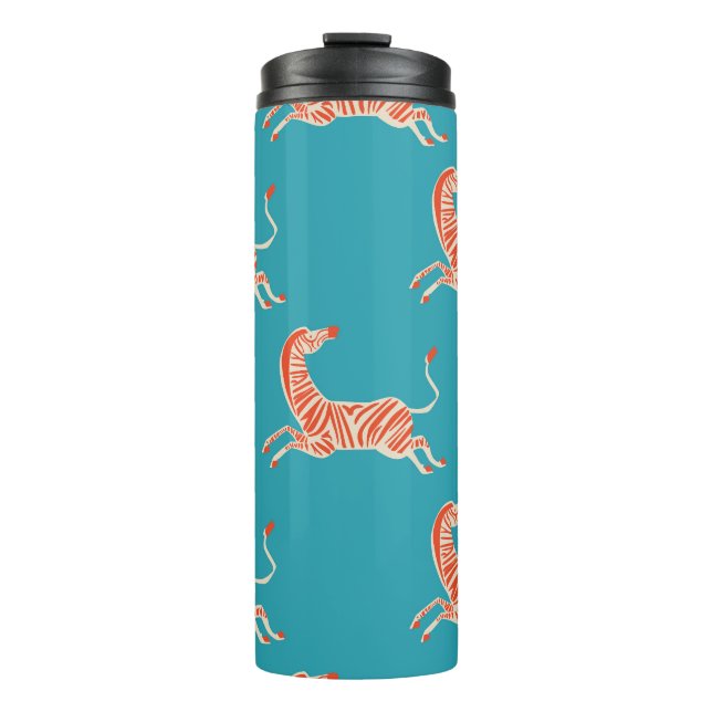 Neon Zebra: Retro farblos, nahtlos Thermosbecher (Vorderseite)