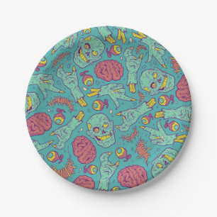 Neon Zombie Paper Cup - Halloween-Party Pappteller