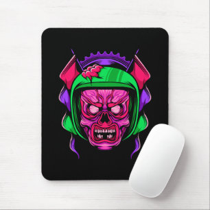 Neon-Zombie-Reiter-Totenkopf-Kunst Mousepad