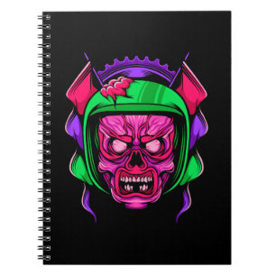 Neon-Zombie-Reiter-Totenkopf-Kunst Notizblock
