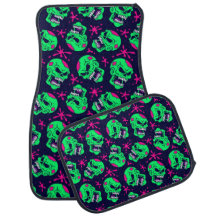 Neon Zombie Skulls Pattern