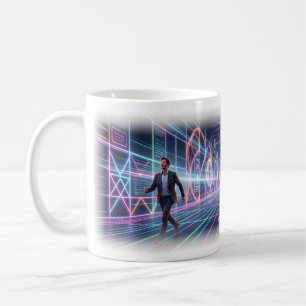 Neon-Zukunft-Gartentraumlandschaft-Kunsttasse Kaffeetasse