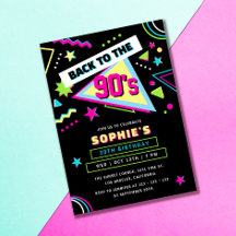 Neon Zurück zu den 90er Retro 30. Geburtstagsfeier