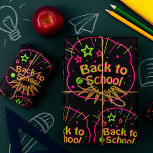 Neon Zurück zur Schule Geschenkpapier