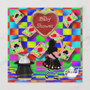 Neonalice- u. Flamingo-Stau-scharfe Herz-Babyparty Einladung