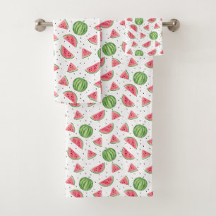 NeonAquarell-Wassermelone-Muster Badhandtuch Set