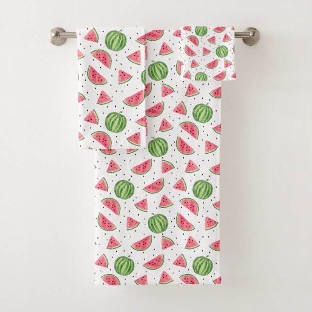 NeonAquarell-Wassermelone-Muster Badhandtuch Set (Insitu)