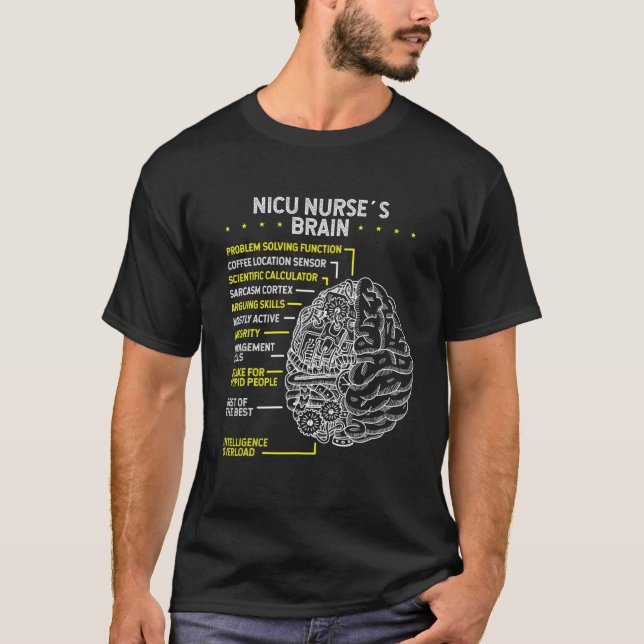 Neonatal Nurse Brain Nicu Nurse Brain Prefrüh Ba T-Shirt (Vorderseite)