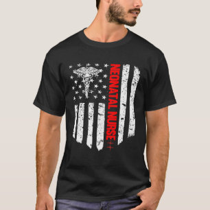 Neonatalkrankenschwester Amerikanische Flagge RN e T-Shirt
