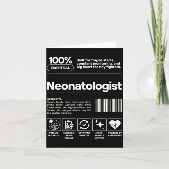 Neonatologist &amp; D Neonatology Gift Nicu Doctor Karte (Vorderseite)