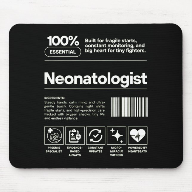 Neonatologist &amp; D Neonatology Gift Nicu Doctor Mousepad (Vorne)