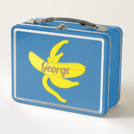 Neonbananen, gelb und braun metall brotdose