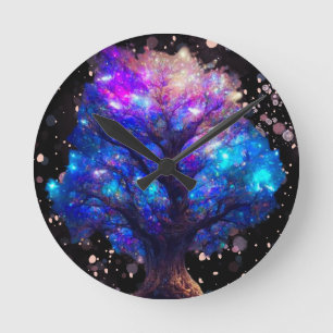 Neonbaum Runde Wanduhr