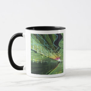 Neonbeleuchtung im Korridor des O'hare Airports, Tasse