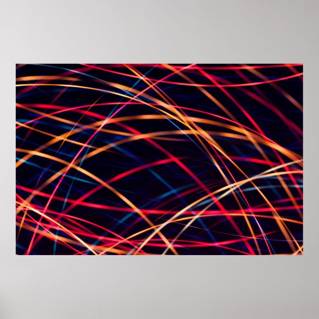 Neonbeleuchtung Textur mit langer Belichtung.abstr Poster (Vorne)