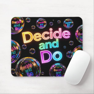 Neonblasen mit motivierendem Zitat Mousepad