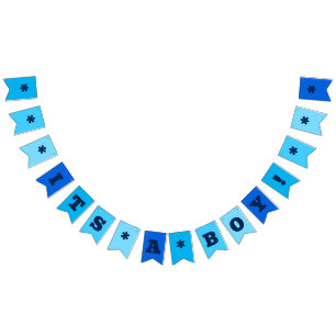 Neonblau Es ist ein Junge! Benutzerdefiniert Wimpelkette
