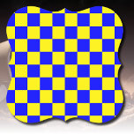 Neonblau-gelb karierte Tafel Vintag Untersetzer<br><div class="desc">Neonblau und Gelb Checkered Checkerboard | VINTAG | Classic | Trendy | Stilvoll | Mode | Minimal</div>