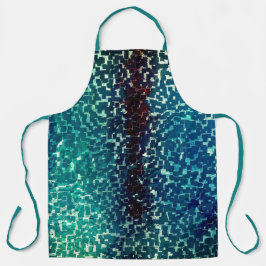 Neonblau-Mosaik über grobkörniges Glas Schürze