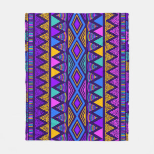 Neonblau: Stammes-Navajo-Muster Fleecedecke