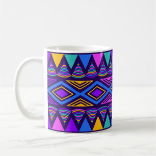 Neonblau: Stammes-Navajo-Muster Kaffeetasse