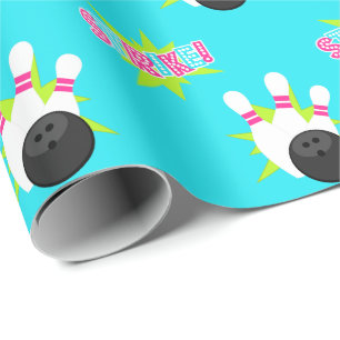 Neonblaue Bowling-Geschenkpapier Geschenkpapier