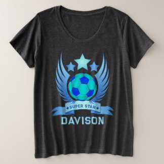 Neonblaue Fußball | Coole Sportgeschenke für Junge Große Größe T-Shirt