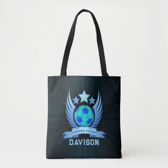Neonblauer Fußball | Coole individuelle Geschenke  (Vorderseite)