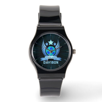 Neonblauer Fußball | Coole individuelle Geschenke  Armbanduhr