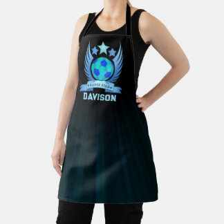 Neonblauer Fußball | Coole individuelle Geschenke  Schürze