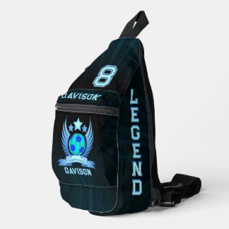 Neonblauer Fußball | Coole Sportgeschenke für Jung Crossbody Bag