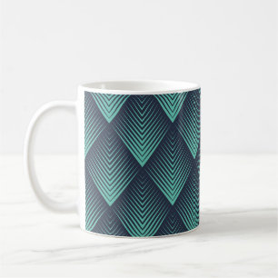 Neonblauer Op-Art-Chevron. Kaffeetasse