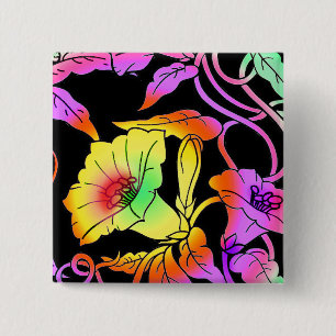 Neonblumen Button