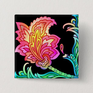 Neonblumen Button