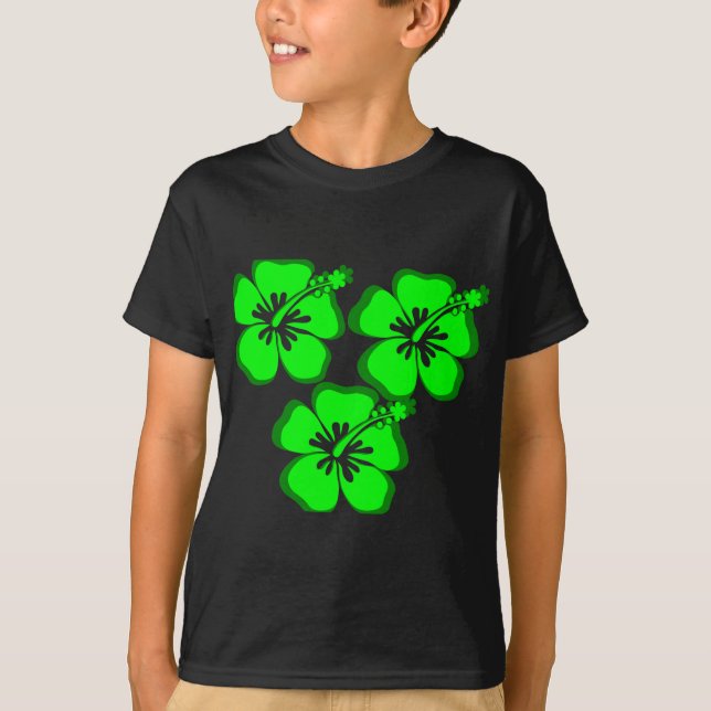 NeonBlumen-Hibiskus T-Shirt (Vorderseite)