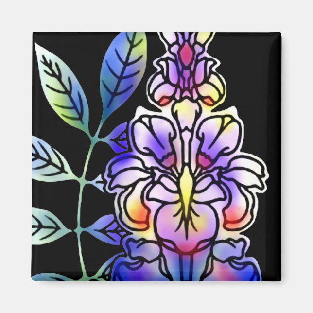 Neonblumen Magnet (Vorne)