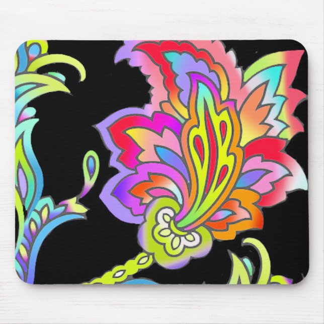 Neonblumen Mousepad (Vorne)