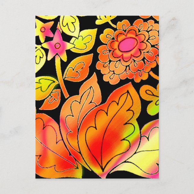 Neonblumen Postkarte (Vorderseite)