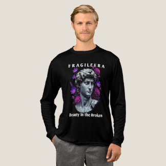 Neonblumen rissen griechische Statue zerbrechliche Tri-Blend Shirt