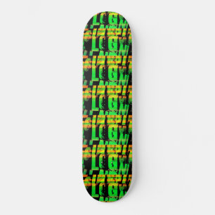 Neonbuchstaben und Zahlen Skateboard