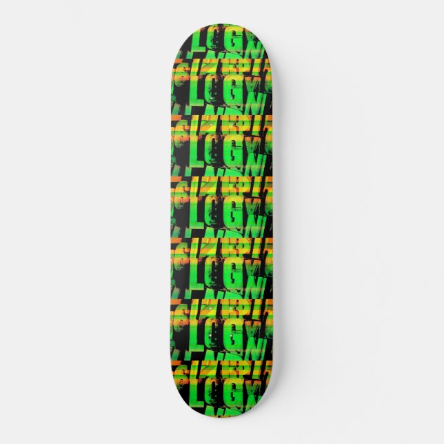 Neonbuchstaben und Zahlen Skateboard (Vorderseite)