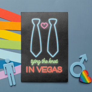NeonBying The Knot in Vegas Gay Wedding Einladung