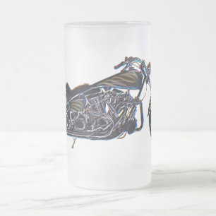 Neonc$v-doppelmotorrad-Bier-Tasse Mattglas Bierglas
