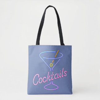 Neoncocktail-Zeichen-Taschen-Tasche