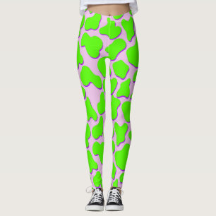 Neoncore Green Cow Animal Print Leggings