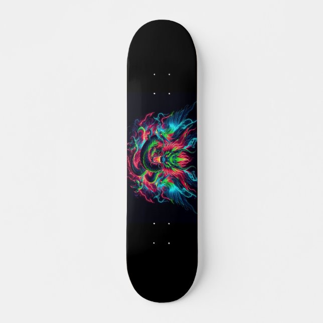 Neondrachendesign Skateboard (Vorne)