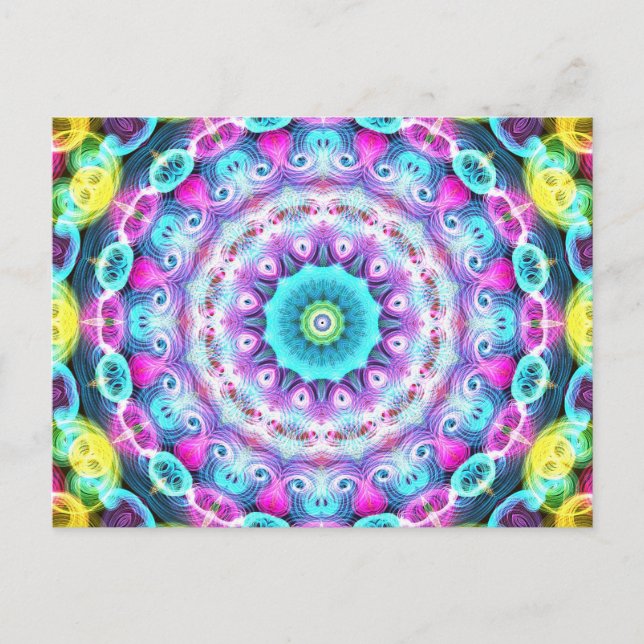 Neonenbogenpfau Postkarte (Vorderseite)