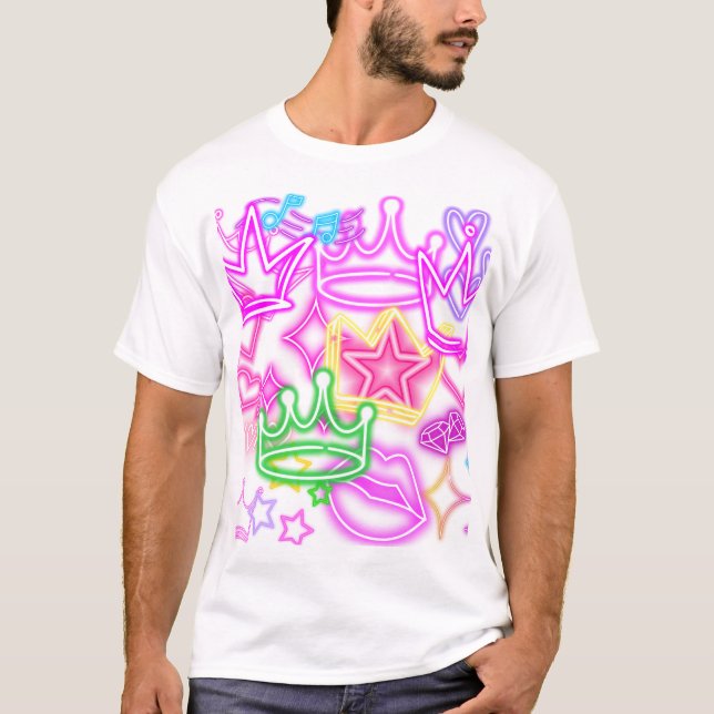 Neonenkrone und Herz T-Shirt (Vorderseite)